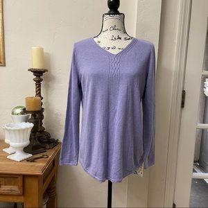 Karen Scott Vneck Cable Sweater